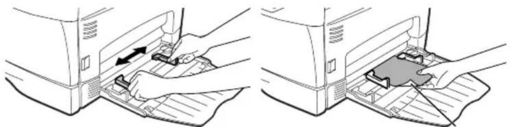 SHARP AL-2060 - Stel de papiergeleiders in op de breedte van het papier. Plaats het papier (afdrukzijde naar beneden) helemaal in de handinvoerlade. - 1
