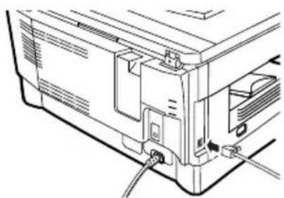 SHARP AL-2020 - Steek de LAN kabel in de LAN connector van de machine. - 1