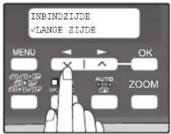 INBINDZIJDE ✓ LANGE ZIJDE MENU OK AUTO ZOOM