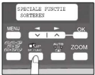 SPECIALE FUNCTIE SORTEREN MENU OK SP. FUNC AUTO ZOOM