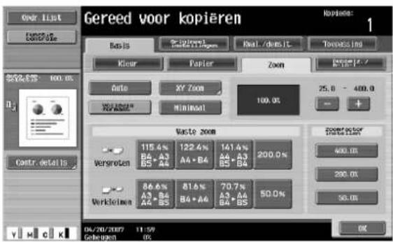 Océ CS231 - De zoomfactor van het document opgeven (instelling "Volledig formaat") - 2