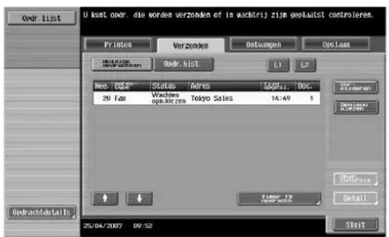 Océ CS231 - Handmatig opnieuw kiezen (lijst Huidige opdrachten) - 1