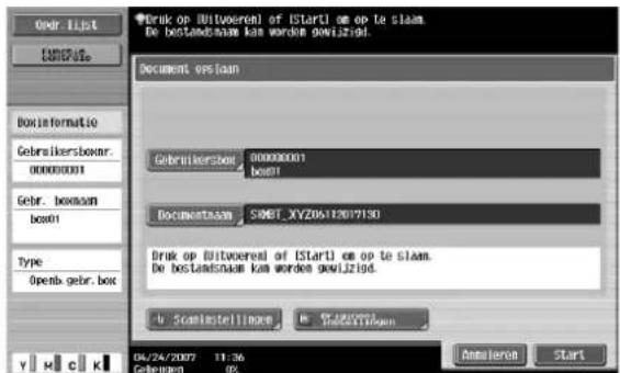 Océ CS231 - Functie Opslaan in gebruikersbox - 3
