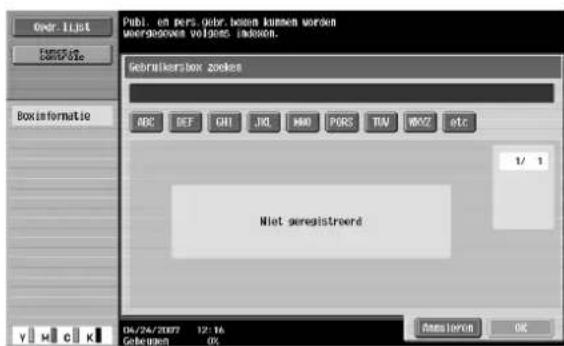Océ CS231 - Een gebruikersboxnaam zoeken - 2