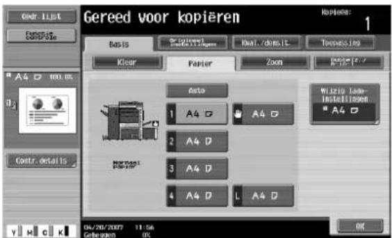 Océ CS231 - Selecteer de papierlade die met het gewenste papier is geladen. - 1