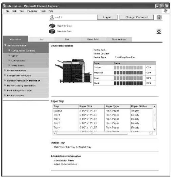 Océ CS231 - Device Information – Configuration Summary - 1
