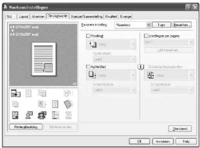 Océ CS231 - De instellingen voor het tabblad Omslagfunctie opgeven (PCL-stuurprogramma voor Windows) - 1
