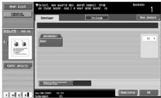Océ CS231 - Het gescande document opslaan in een gebruikersbox (functie "Opslaan in mailbox") - 3