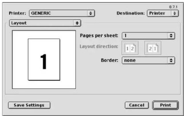 Océ CS231 - Layout (Meerdere pagina's op één pagina afdrukken) - 1