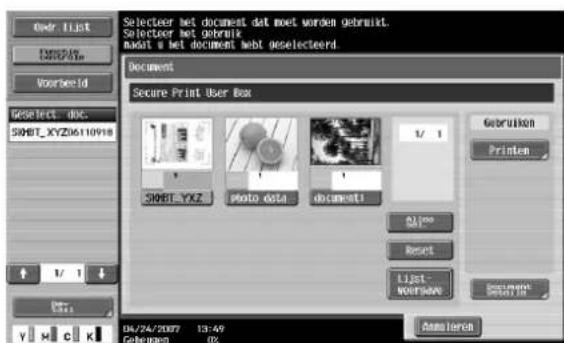 Océ CS231 - Druk op [Beveiligd afdrukken gebruikersbox] en druk vervolgens op [OK]. - 4
