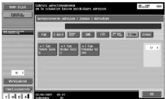 Océ CS231 - Selecteer het type adres. - 1