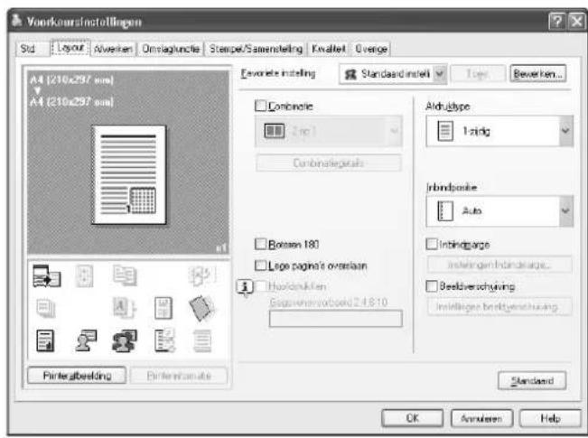 Océ CS231 - De instellingen voor het tabblad Layout opgeven (PCL-stuurprogramma voor Windows) - 1