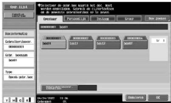 Océ CS231 - Functie Opslaan in gebruikersbox - 2