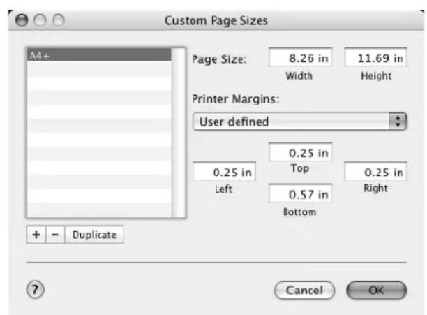 Océ CS173 - Een aangepast formaat toevoegen (Mac OS X) - 1