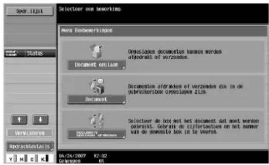 Océ CS173 - Druk op [Document opslaan]. - 1