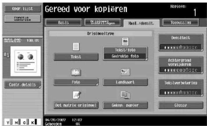 Océ CS173 - Een instelling voor origineel type selecteren - 5