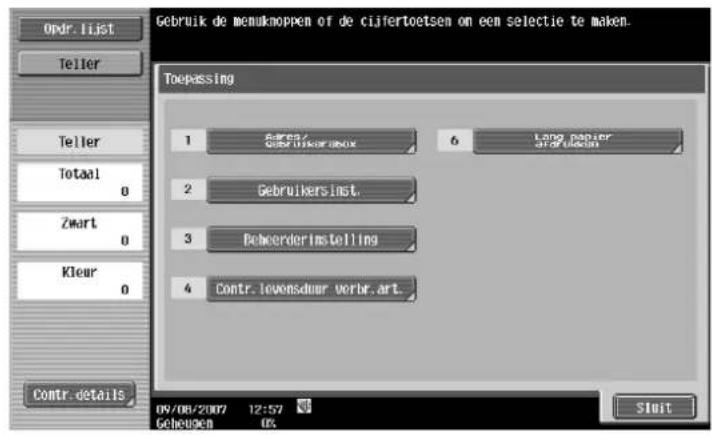 Océ CS173 - Het scherm Adres/gebruikersbox weergeven. - 1