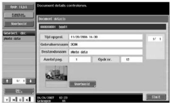 Océ CS173 - Weergave van gedetailleerde informatie - 1