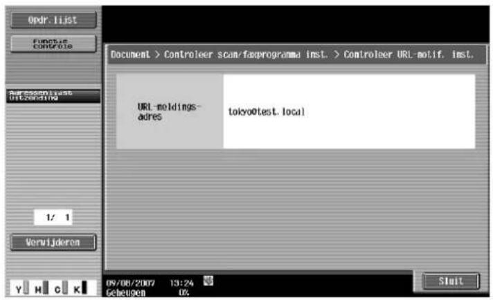 Océ CS173 - Functiecontrole - Controleer URL- notif.adresinst. - 1