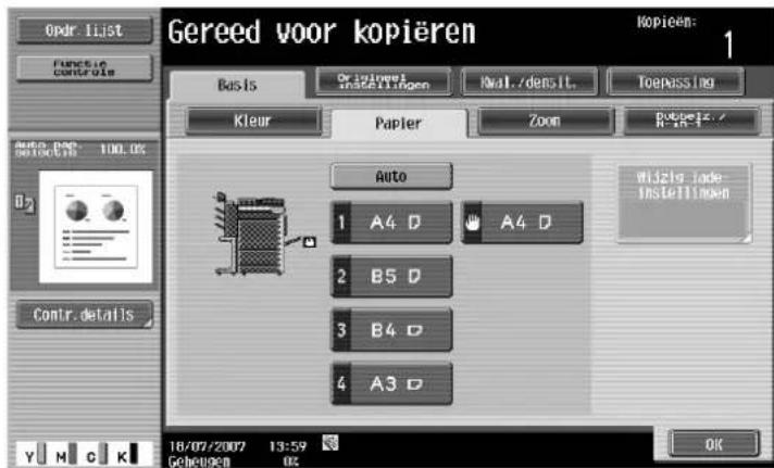 Océ CS173 - Een instelling voor speciaal papier opgeven - 2