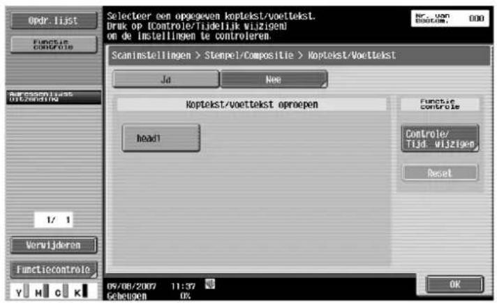 Océ CS173 - Koptekst/voettekst oproepen - 1
