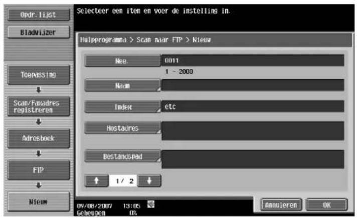 Océ CS173 - Adresboek - FTP - 1