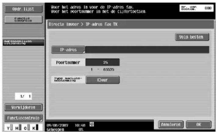 Océ CS173 - Directe invoer - IP-adres fax - 1