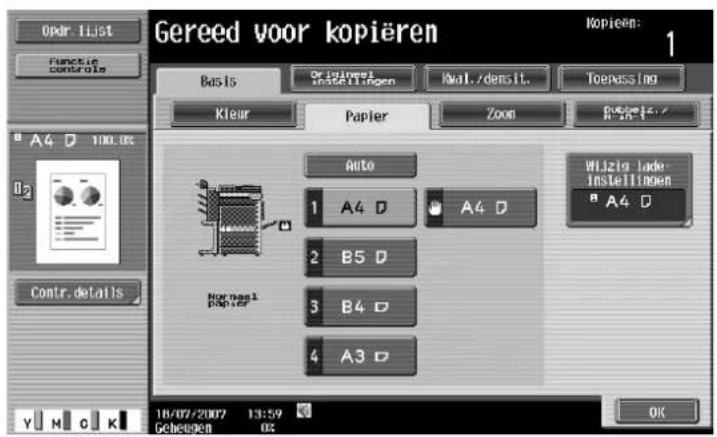 Océ CS173 - Het gewenste papierformaat handmatig selecteren - 2