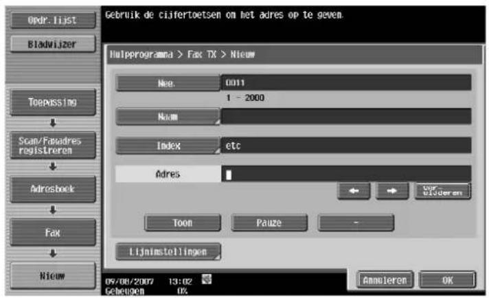 Océ CS173 - Adresboek - Fax - 1
