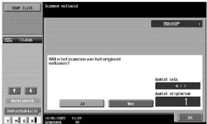Océ CS173 - Druk op [Ja] en druk vervolgens op [OK]. - 1