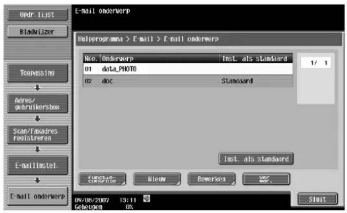 Océ CS173 - E-mailinstel. - E-mail onderwerp (E-mail/I-fax) - 1