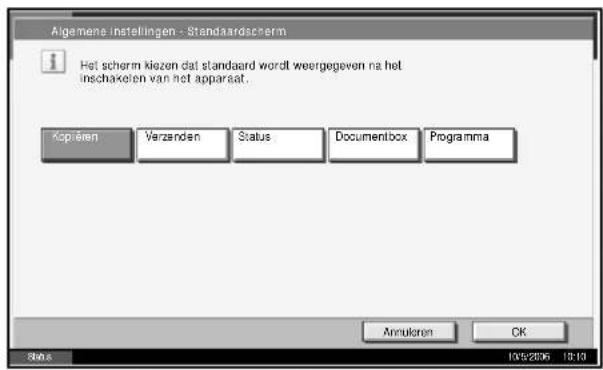 Océ OP1130 - Standaardscherm selecteren (optioneel) - 2