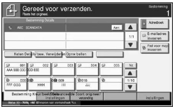 Océ OP1130 - Controleer de lijst met bestemmingen. - 1