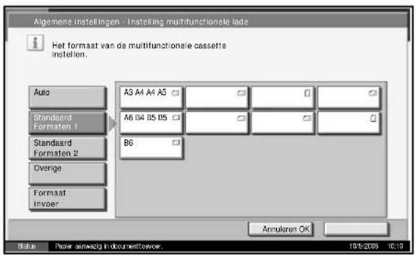 Océ OP1130 - Papierformaat en -soort voor de MF-cassette selecteren - 2