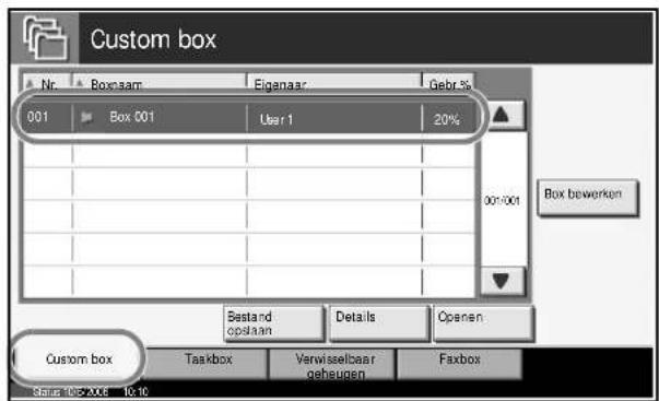 Océ OP1130 - Documenten in de custom box opslaan - 3