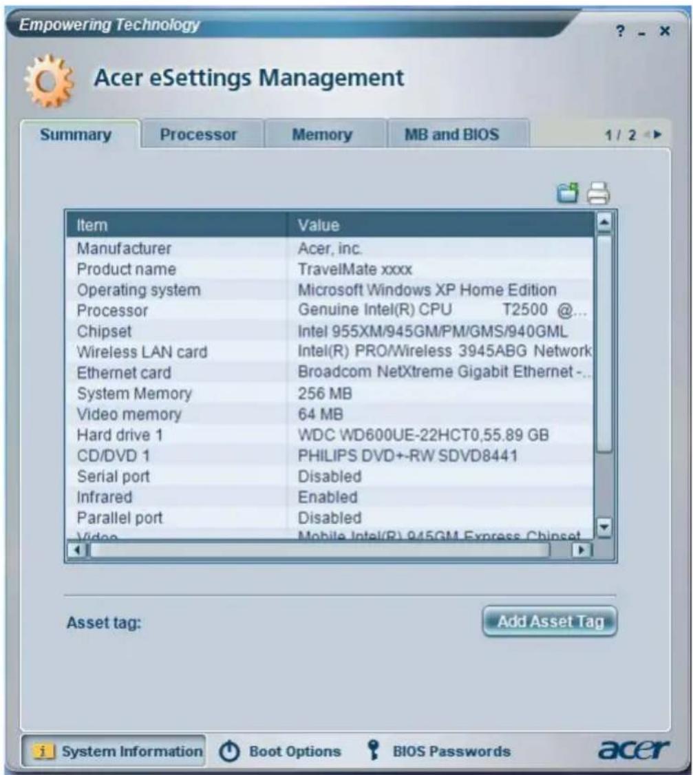 ACER Travelmate 5610 - Acer eSettings Management - 2