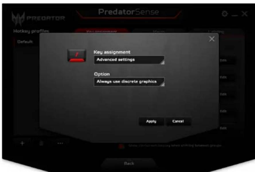 ACER Predator 15 G9-591 - Een actie toekennen aan een sneltoets - 2