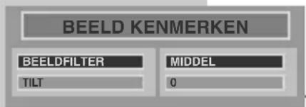 BEELD KENMERKEN BEELDFILTER MIDDEL TILT 0