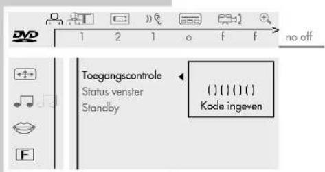 Toegangscontrole Status vensler Standby ()()()() Kode ingeven