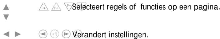 Selecteert regels of functies op een pagina. Verandert instellingen.