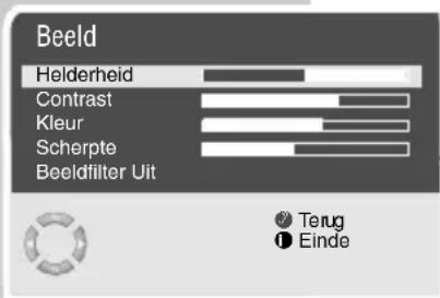 Beeld Helderheid Contrast Kleur Scherpte Beeldfilter Uit Terug Einde