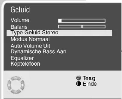Geluid Volume Balans Type Geluid Stereo Modus Normaal Auto Volume Uit Dynamische Bass Aan Equalizer Koptelefoon Terug Einde