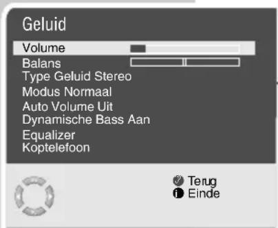 Geluid Volume Balans Type Geluid Stereo Modus Normaal Auto Volume Uit Dynamische Bass Aan Equalizer Koptelefoon Terug Einde