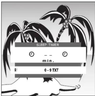 SLEEP TIMER -- min. i: 0 - 9 TXT
