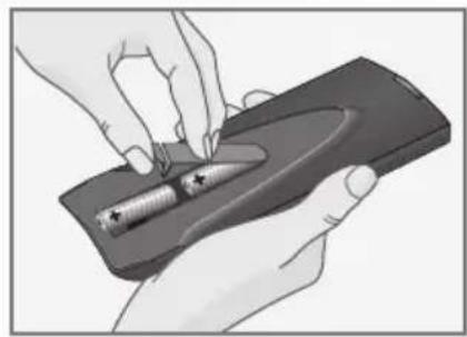 GRUNDIG Vision 3 26 3820 - Batterijen in de afstandsbediening plaatsen - 1