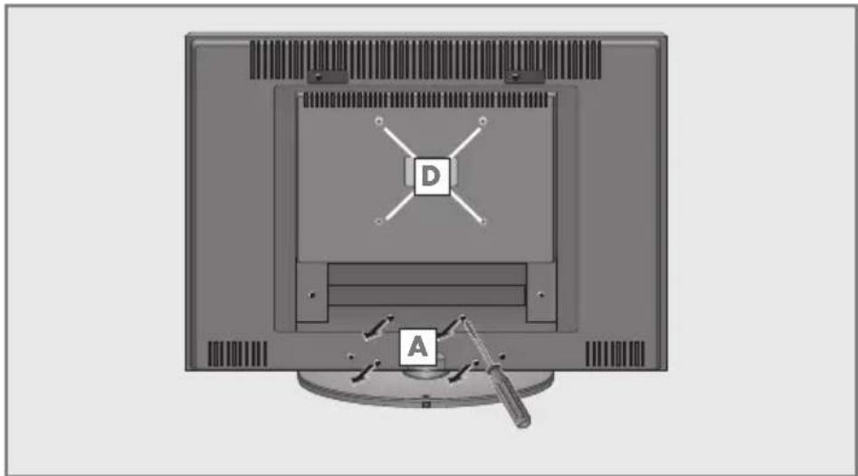 GRUNDIG Vision 7 42-7952 T - Demontage van de toestelvoet - 1