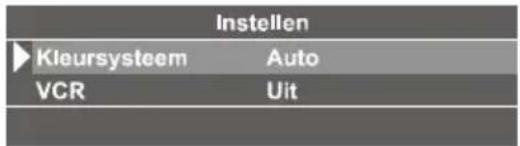 Instellen Kleursysteem Auto VCR Uit