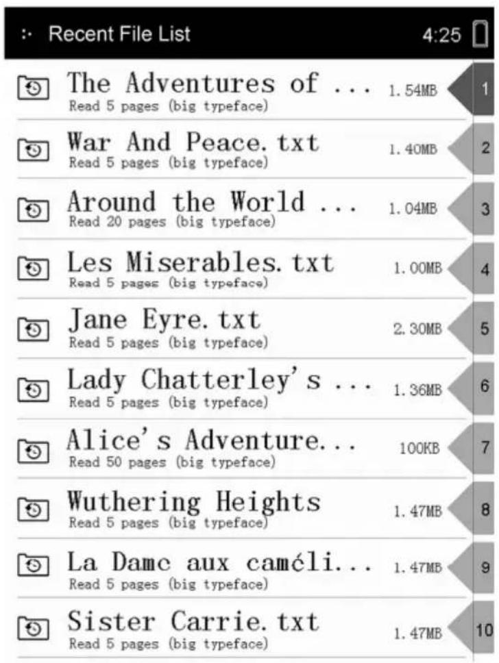Difrnce EB6000 - Recent File List (Recente bestandenlijst) - 1