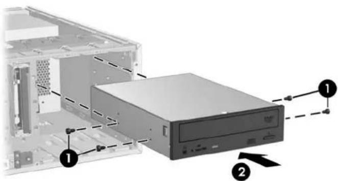 HP Z660 - Een optische drive installeren (desktopconfiguratie) - 1