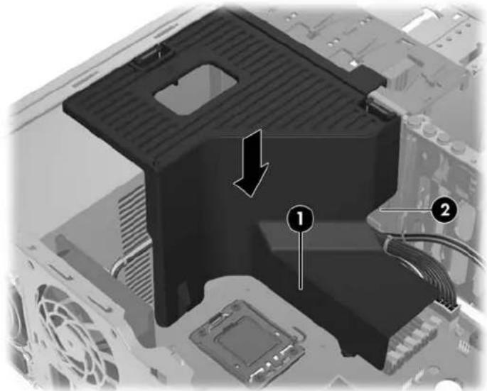 HP Z660 - De ventilatiegeleider installeren (alleen Z400) - 2